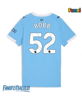 Manchester City Oscar Bobb #52 Tricou Fotbal Replică 2025-26 Femei Acasa